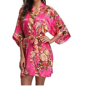 Pink Floral Bridesmaid Robe